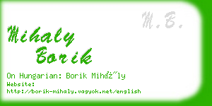 mihaly borik business card